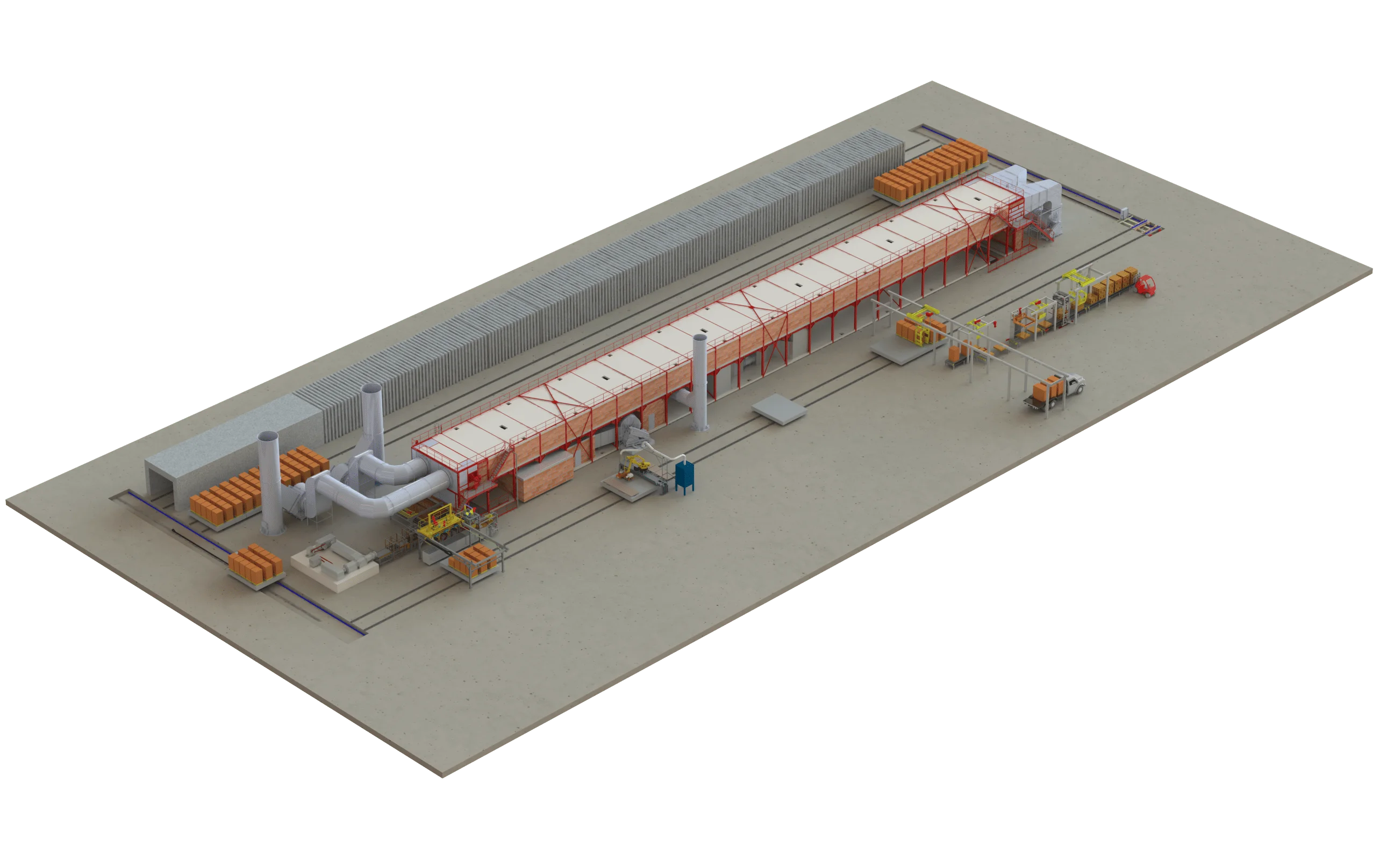 Usine terre cuite avec ligne de production complète : briques et tuiles
